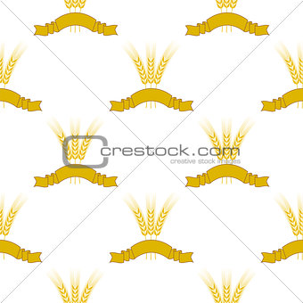 Wheats Ribbon Seamless Pattern