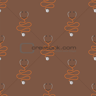 Medical Stethoscope Icon Seamless Pattern