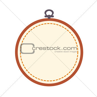 Empty embroidery hoop isolated on white background.