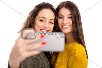 Girls taking selfie