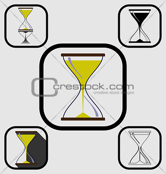 Hourglass icons set