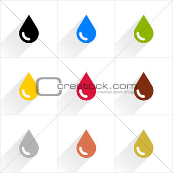 Color drop icon in flat style