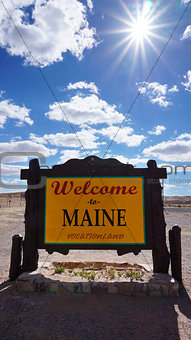 Welcome to Maine state concept