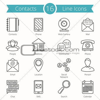 Contacts Line Icons