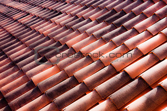 Clay tiles on an Italian roof