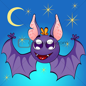 nice bat on night background