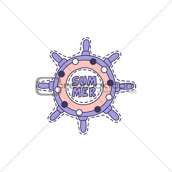 Ship Stirring Wheel Bright Hipster Sticker
