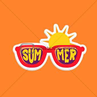 Pair Of Shades Bright Color Summer Inspired Sticker With Text