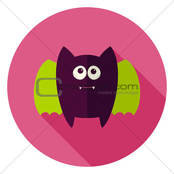 Cute Bat Circle Icon