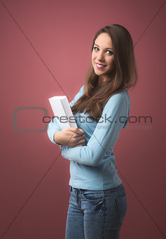 Attractive student with books