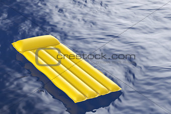 Pool raft floating on water