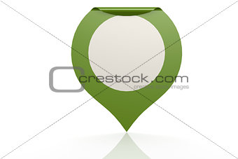 Green pointer on isolated white background
