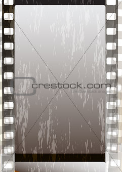 Grunge grey fragmentary film strips