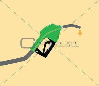 fuel pump with drop gasoline with yellow background