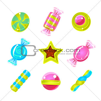 Hard Candy Colorful Cute Simple Icons Set