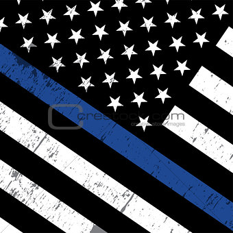 Police Support Flag Icon Illustration