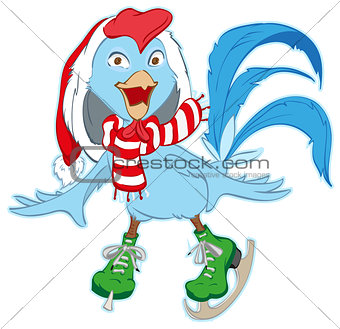 Christmas Santa Rooster symbol 2017 skates