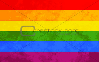 Rainbow flag with texture, LGBT community sign