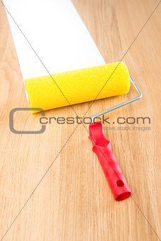 Paint roller with white copyspace