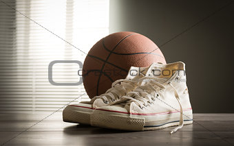 Shoes and basketball