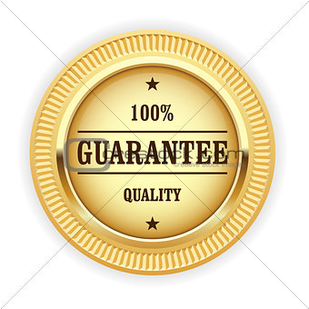 Golden medal - 100% quality guarantee symbol