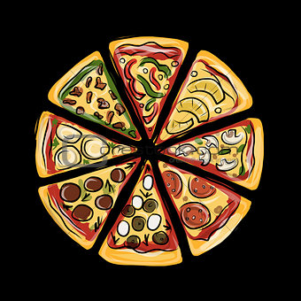 Pizza, sketch for your design