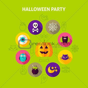 Halloween Party Infographics Concept