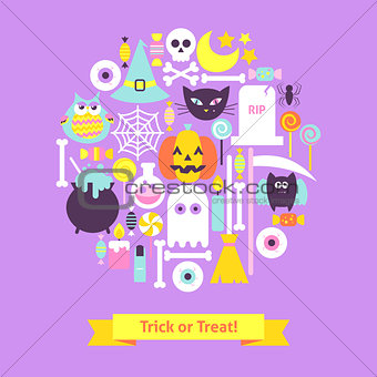 Trick or Treat Halloween Trendy Concept