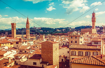 Florence Italy old town with houses tegular