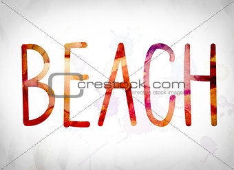 Beach Concept Watercolor Word Art