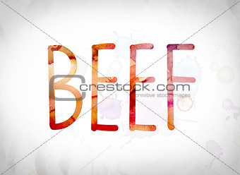 Beef Concept Watercolor Word Art
