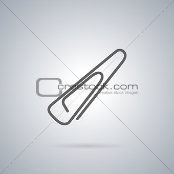 Icon a paper clip, vector illustration.