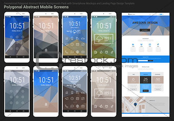 Abstract geometric mobile bakgrounds mockup pack