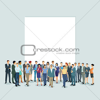 a group of people in front of a white wall