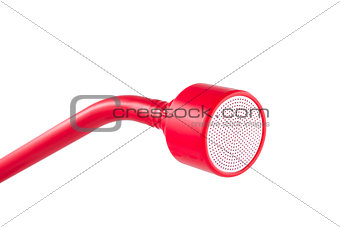 Red watering nozzle isolated on white background