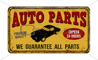 Auto parts vintage  metal sign