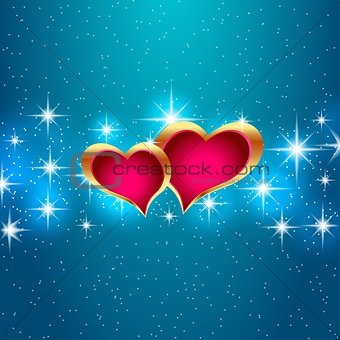 Love star background beautiful bright hearts. Vector eps10 illustration.