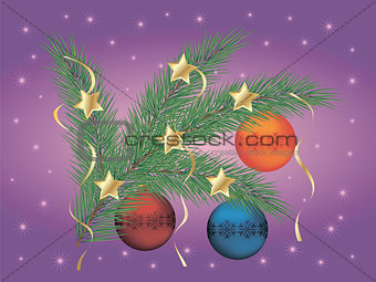 Christmas pine tree branch
