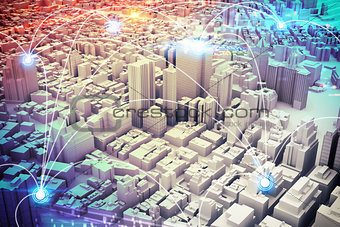 Futuristic city vision. 3D Rendering