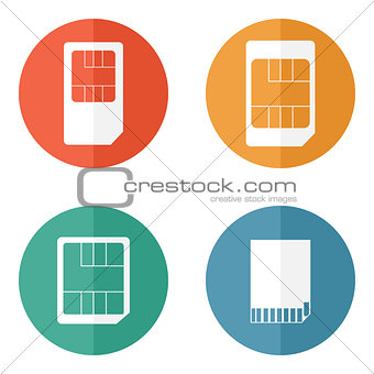 Sim card and SD card icons