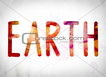 Earth Concept Watercolor Word Art