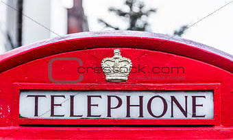 Red telephone box in London. England, UK