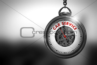 Car Service - Red Text on the Watch Face. 3D Illustration.