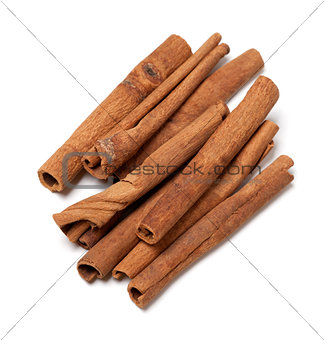 Cinnamon sticks. Top view.