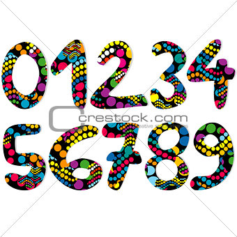 Colorful decorative numbers