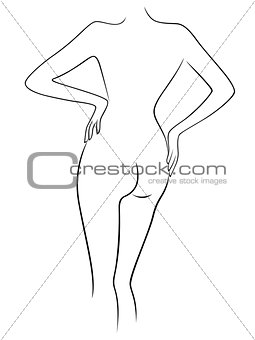 Abstract graceful female back outline