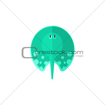 Turqoise Stingray Primitive Style Childish Sticker