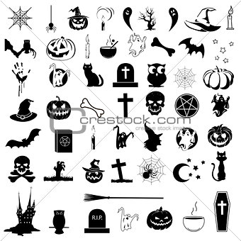 Icons on the theme of Halloween