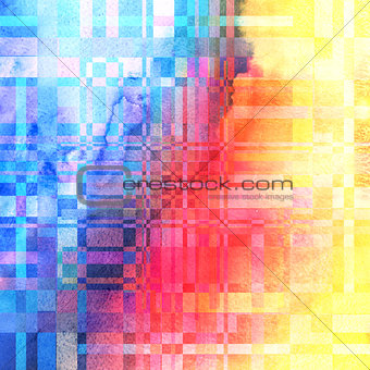Watercolor abstract geometric background