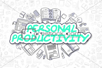 Personal Productivity - Doodle Green Word. Business Concept.
